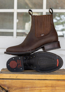 Combo Botines y cinto Machito Tabaco